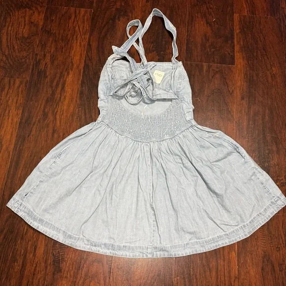 FREE PEOPLE Laurel Denim Mini Dress Light Wash XL nwt - Picture 8 of 16